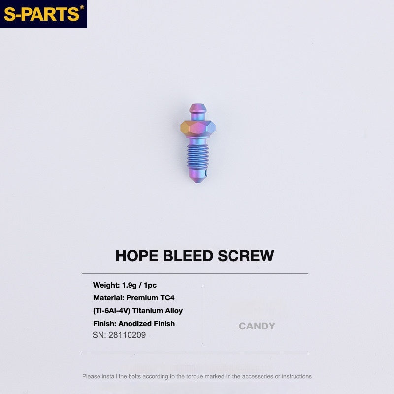 S-PARTS Titanium Brake Bolt Kit for HOPE V4 / TECH / RACE / TRAIL / ZONE | Ultra-Light MTB Brake Hardware