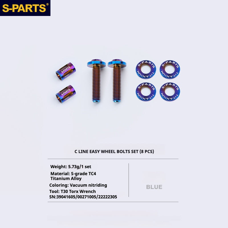 Kit d'amélioration de boulons en titane S-PARTS pour Brompton | Ensemble de visserie légère TC4 CNC pour cadre et charnière