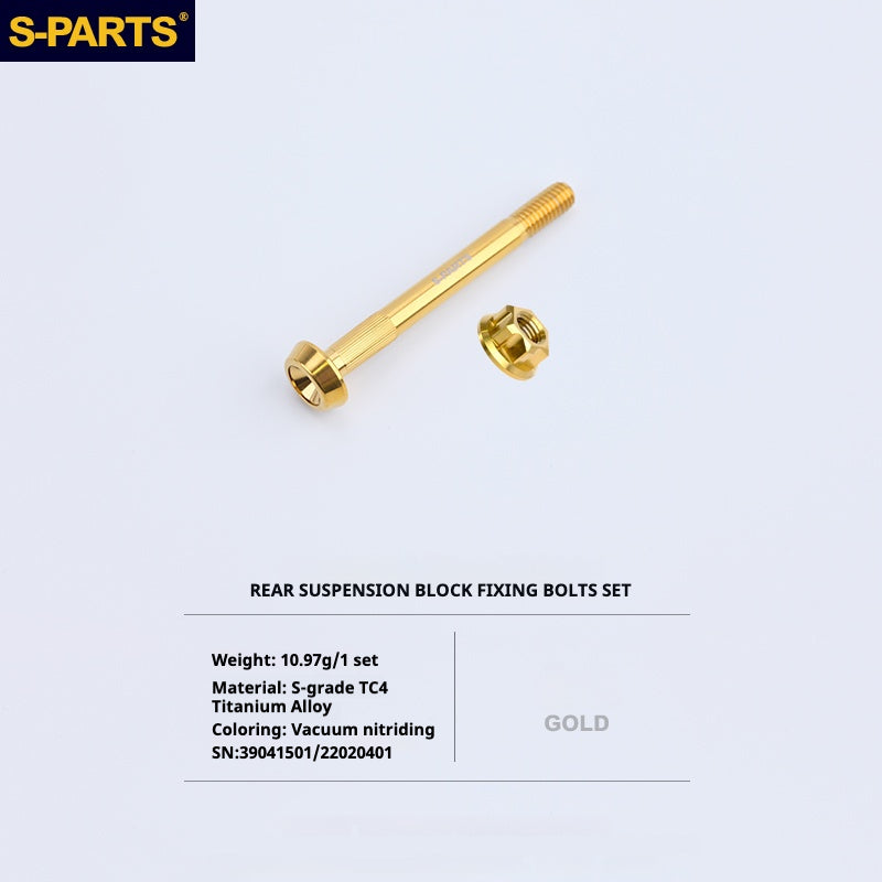 Kit d'amélioration de boulons en titane S-PARTS pour Brompton | Ensemble de visserie légère TC4 CNC pour cadre et charnière