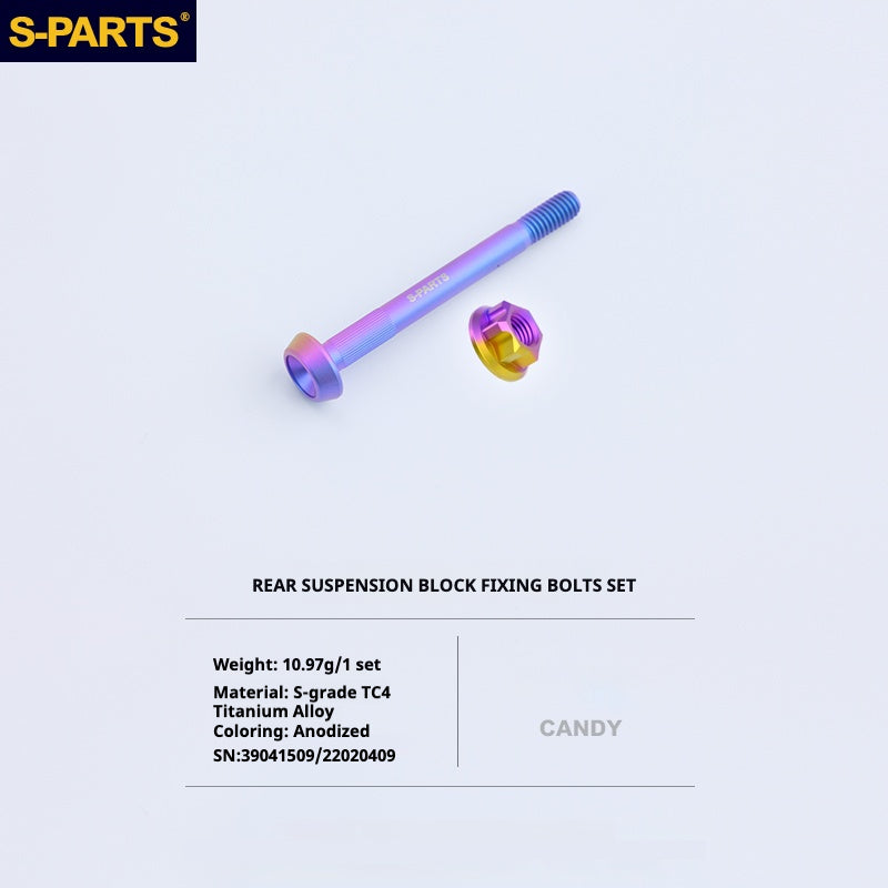 Kit d'amélioration de boulons en titane S-PARTS pour Brompton | Ensemble de visserie légère TC4 CNC pour cadre et charnière