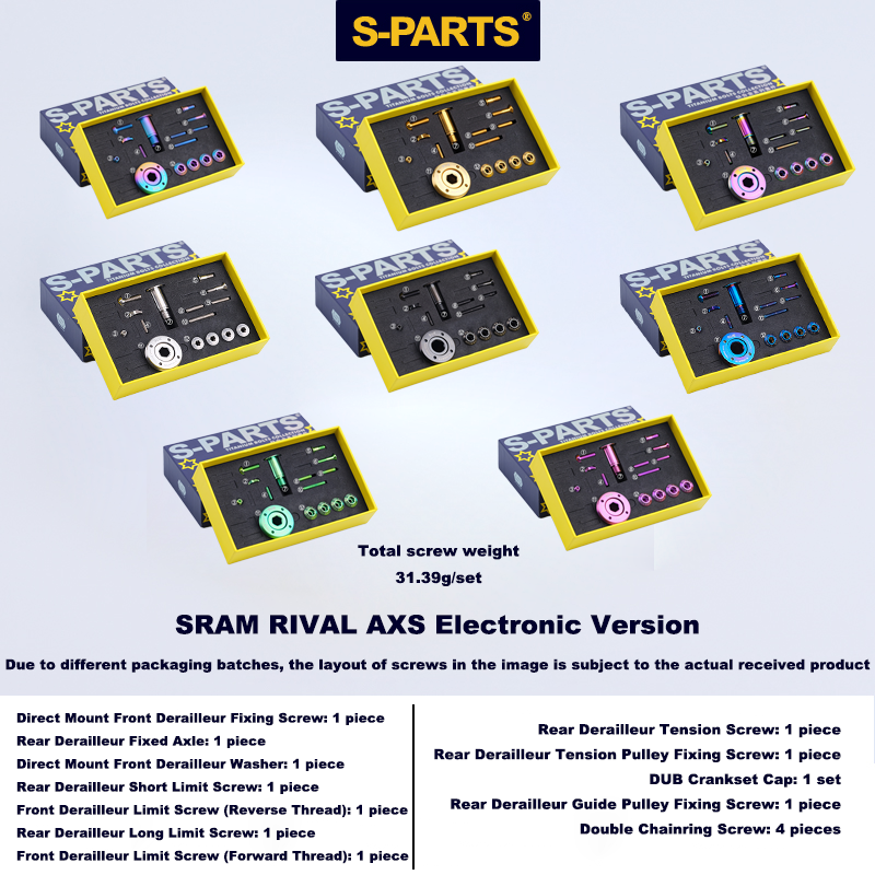 Viti del cambio in titanio S-PARTS per SRAM RIVAL AXS