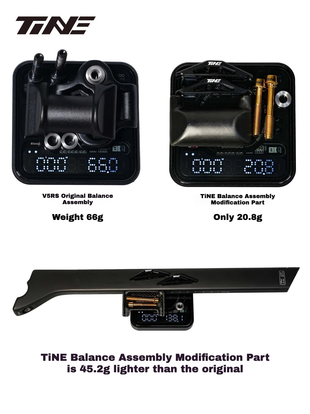 TiNE Ultra-Light Titanium Seat Clamp Kit for Colnago V5RS Y1RS Seatpost | 20.8g Lightweight Leveling Saddle Rail Assembly