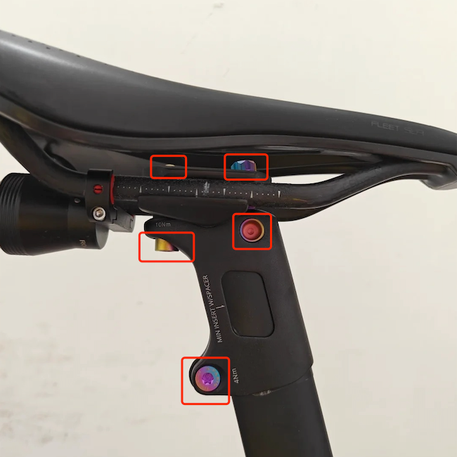 Vis en titane S-PARTS, outils internes et externes, boulons de verrouillage de selle adaptés aux selles Giant TCR/Giant Propel.