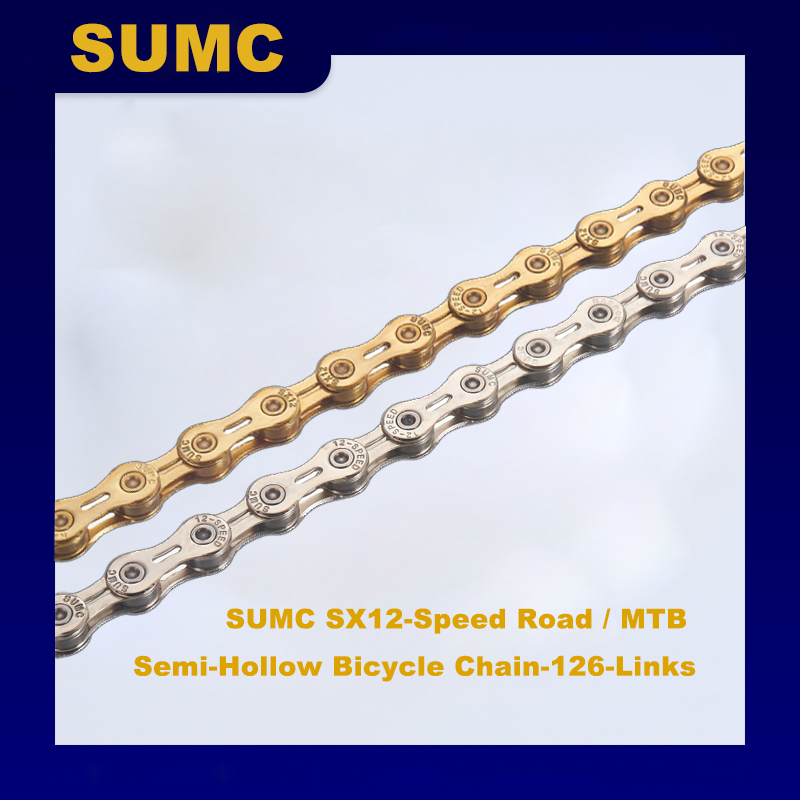SUMC 12-SPEED semi hollow Steel bicycle chain 126 links bike chain