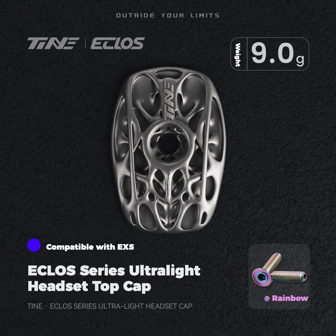 TiNE Eclos Biomimetic Topology Titanium Headset Top Cap for EXS AEROVER Integrated Handlebar 9g Lightweight Road Bike Upgrade