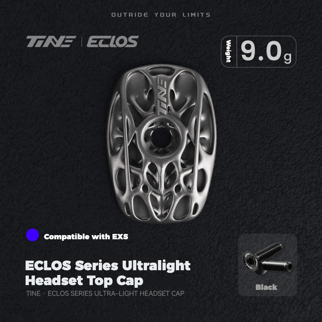 TiNE Eclos Biomimetic Topology Titanium Headset Top Cap for EXS AEROVER Integrated Handlebar 9g Lightweight Road Bike Upgrade