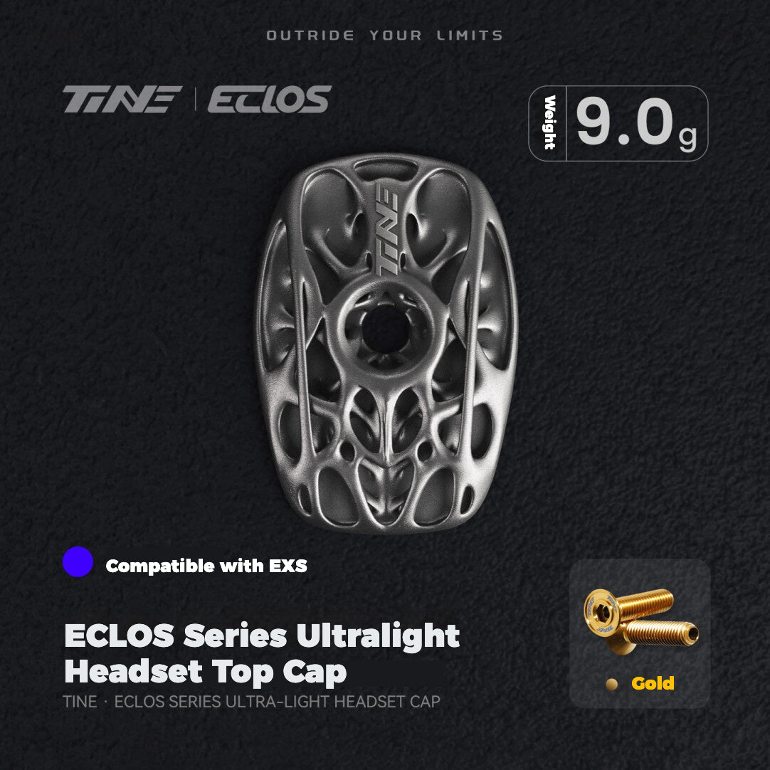 TiNE Eclos Biomimetic Topology Titanium Headset Top Cap for EXS AEROVER Integrated Handlebar 9g Lightweight Road Bike Upgrade