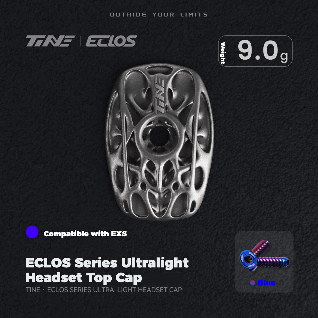 TiNE Eclos Biomimetic Topology Titanium Headset Top Cap for EXS AEROVER Integrated Handlebar 9g Lightweight Road Bike Upgrade