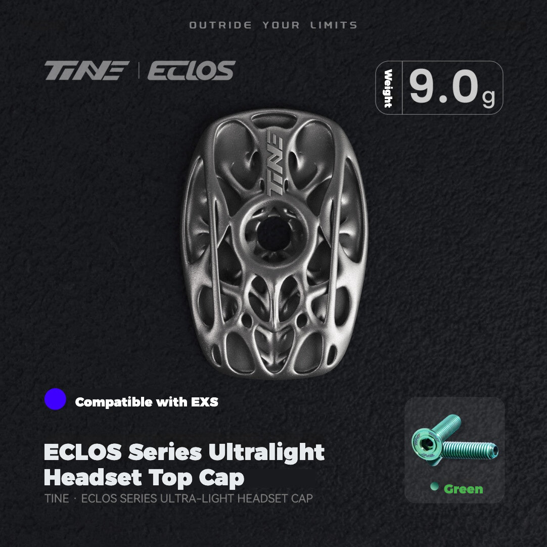 TiNE Eclos Biomimetic Topology Titanium Headset Top Cap for EXS AEROVER Integrated Handlebar 9g Lightweight Road Bike Upgrade