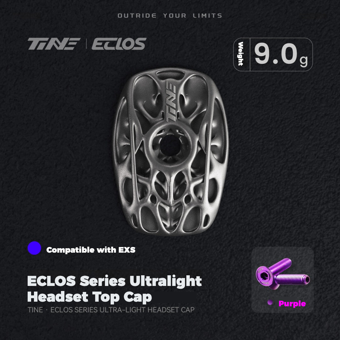 TiNE Eclos Biomimetic Topology Titanium Headset Top Cap for EXS AEROVER Integrated Handlebar 9g Lightweight Road Bike Upgrade