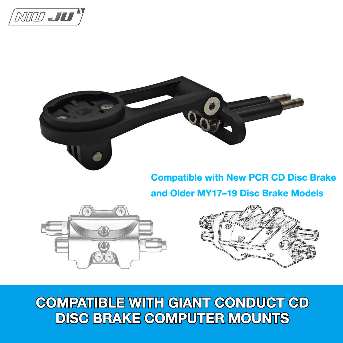 PAVEWAY Titanium Computer Mount for Giant PCR LTD CD Disc Brake Bikes | Garmin & Wahoo Compatible