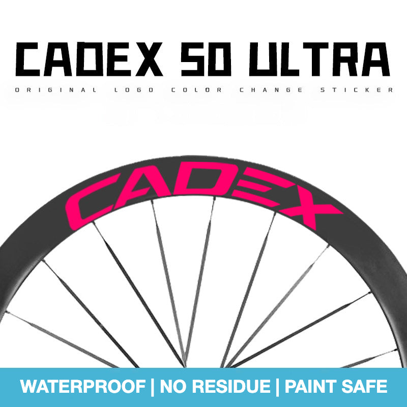 Cadex 50 Ultra Wheel Decal Sticker Kit – Premium Logo Cover & Color Change
