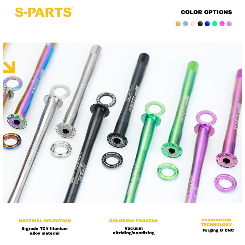Kit d'axe traversant en titane S-PARTS pour Cannondale SuperSix EVO (avant+arrière, design sans outil) – 57,99 g | 8 couleurs anodisées