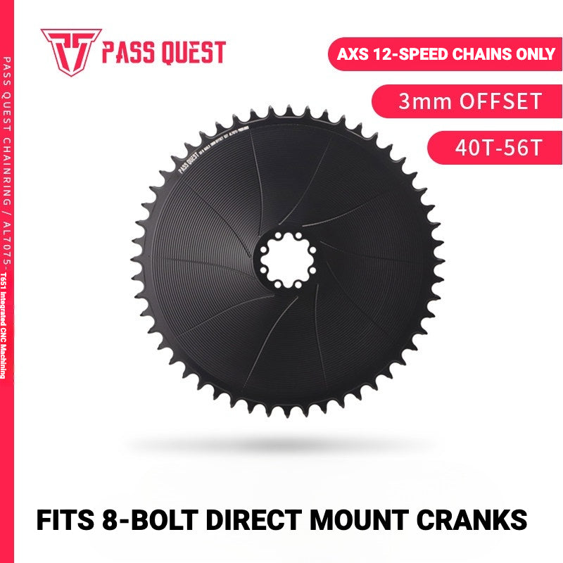 PASS QUEST SRAM AXS 8-Bolt Direct Mount Narrow-Wide Chainring | 3mm Offset 40T–54T
