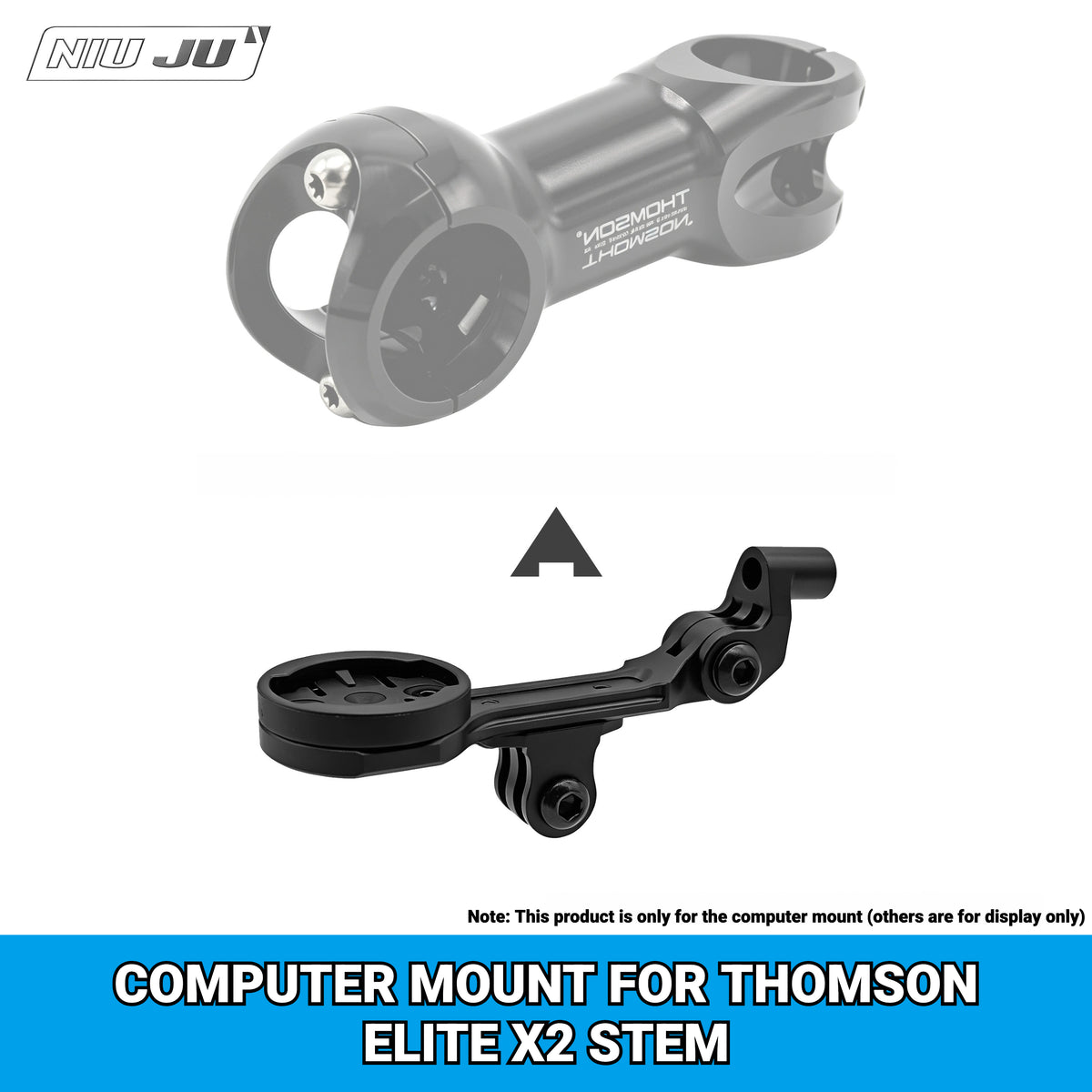NIUJU Torque Computer Mount for THOMSON ELITE X2 Stem | M6 Single-Bolt Garmin / Wahoo & Camera Mount