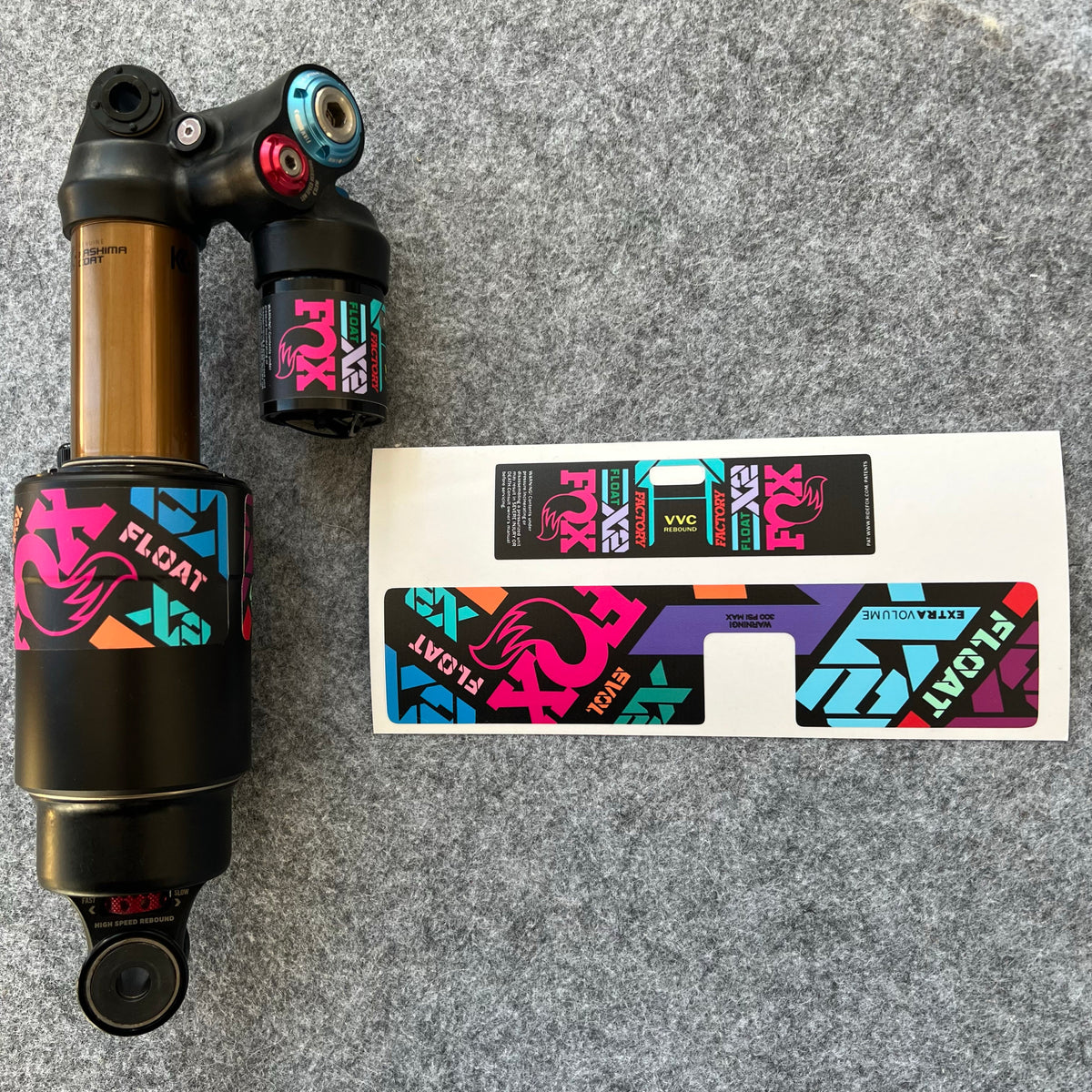 Custom Decal Kit for FOX FLOAT X2 Rear Shock | Waterproof MTB Shock Stickers | DH / AM / Full Suspension