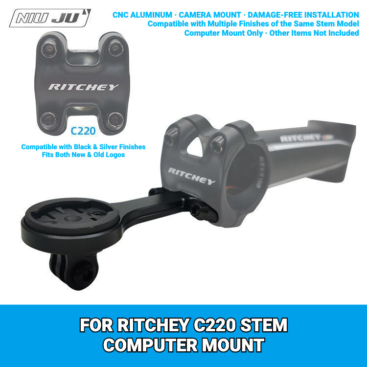 NIUJU Aluminum Computer Mount for Ritchey C220 Stem | Garmin Wahoo Bike Mount