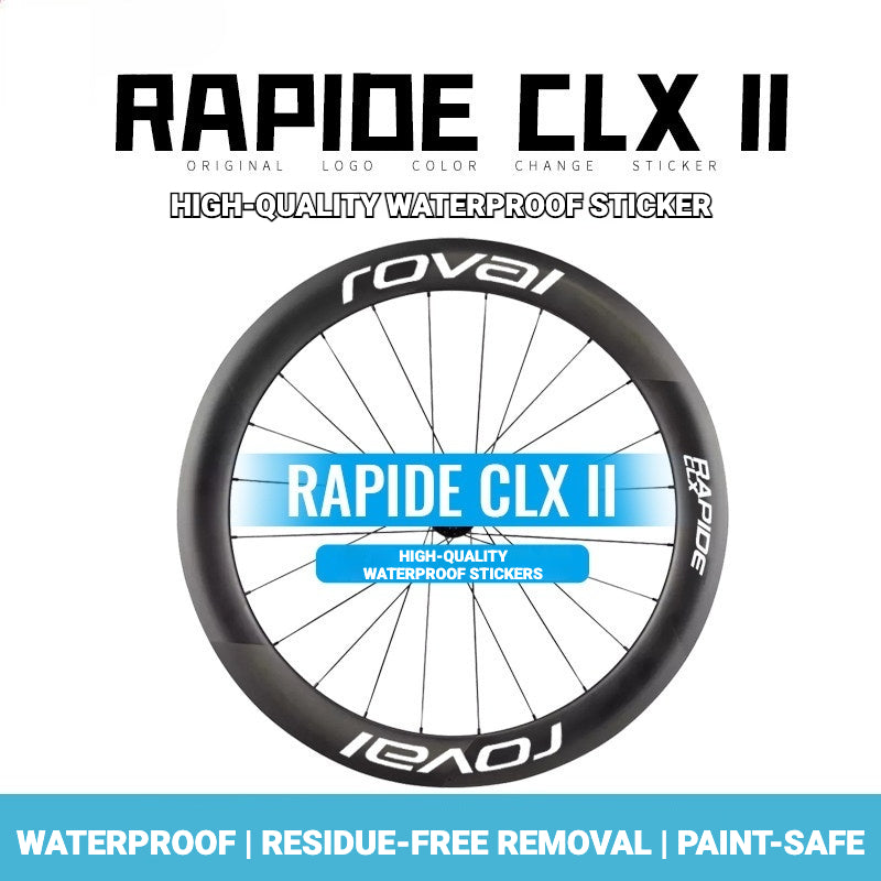 ROVAL RAPIDE CLX II Autocollant logo change-couleur | Imperméable | Kit complet pour deux roues + pièce de rechange incluse