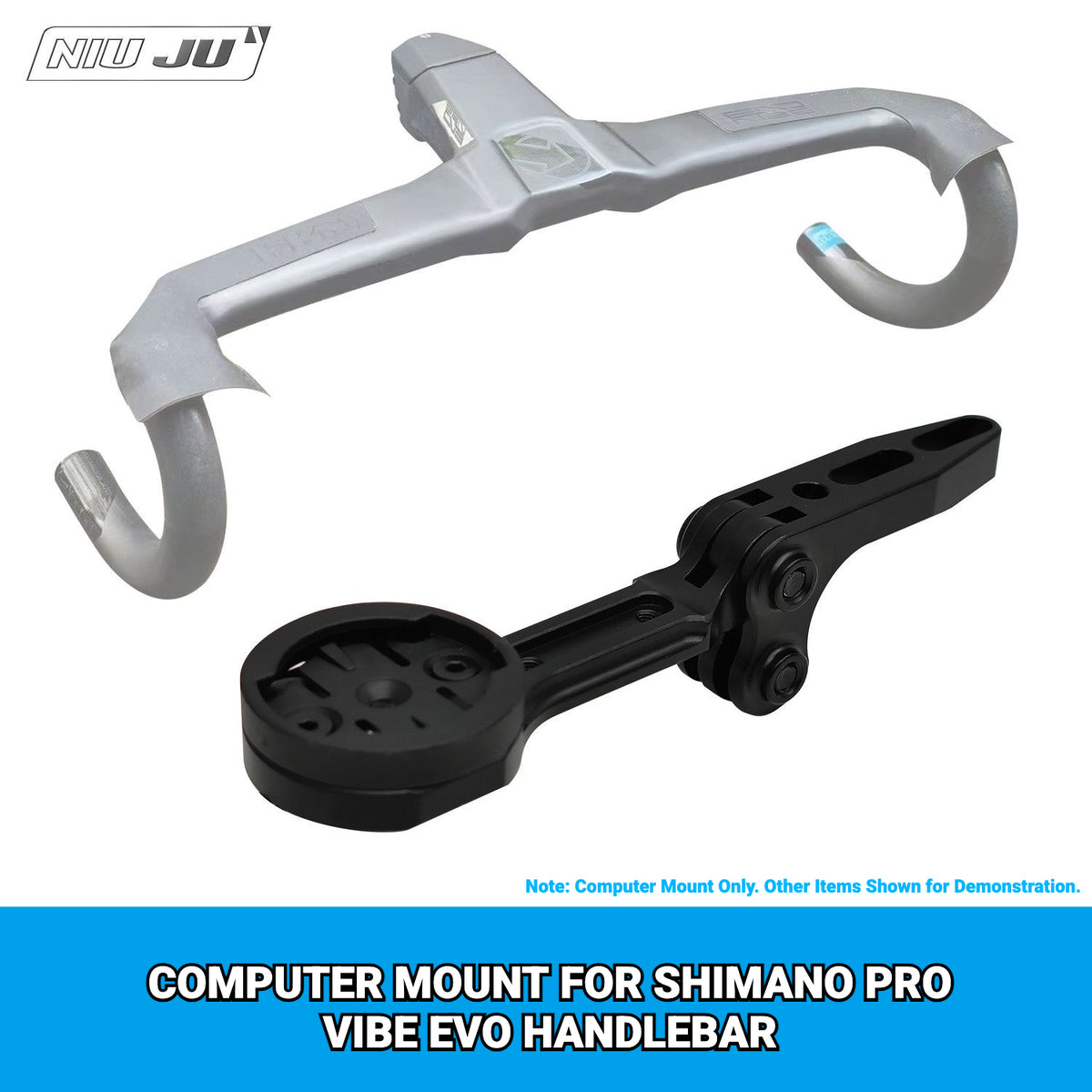 NIUJU Computer Mount for SHIMANO PRO VIBE EVO Integrated Handlebar | Aluminum & Carbon Fiber