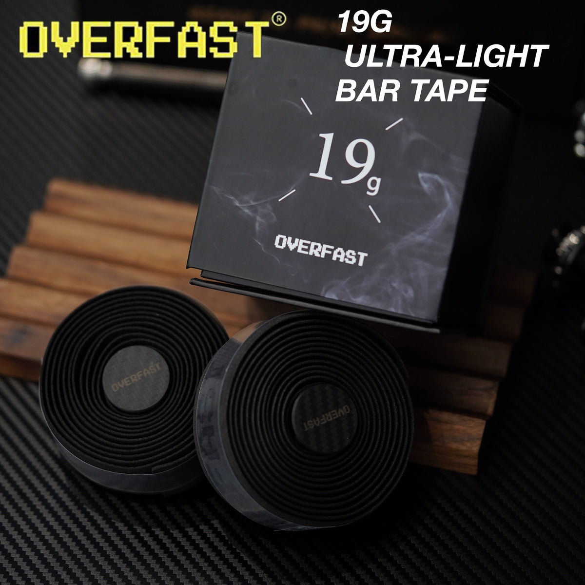 OVERFAST 19g Ultra-Light Bar Tape | Shock-Absorbing Anti-Slip Road Bike Grip Tape