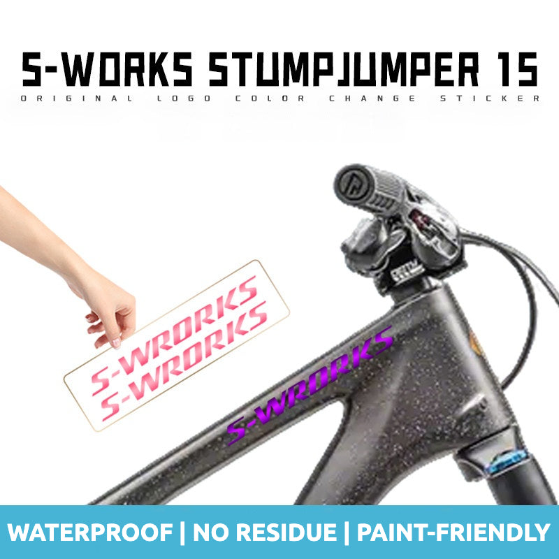 Autocollant de protection logo pour cadre Specialized S-Works Stumpjumper 15 | Sticker personnalisé étanche pour cadre VTT