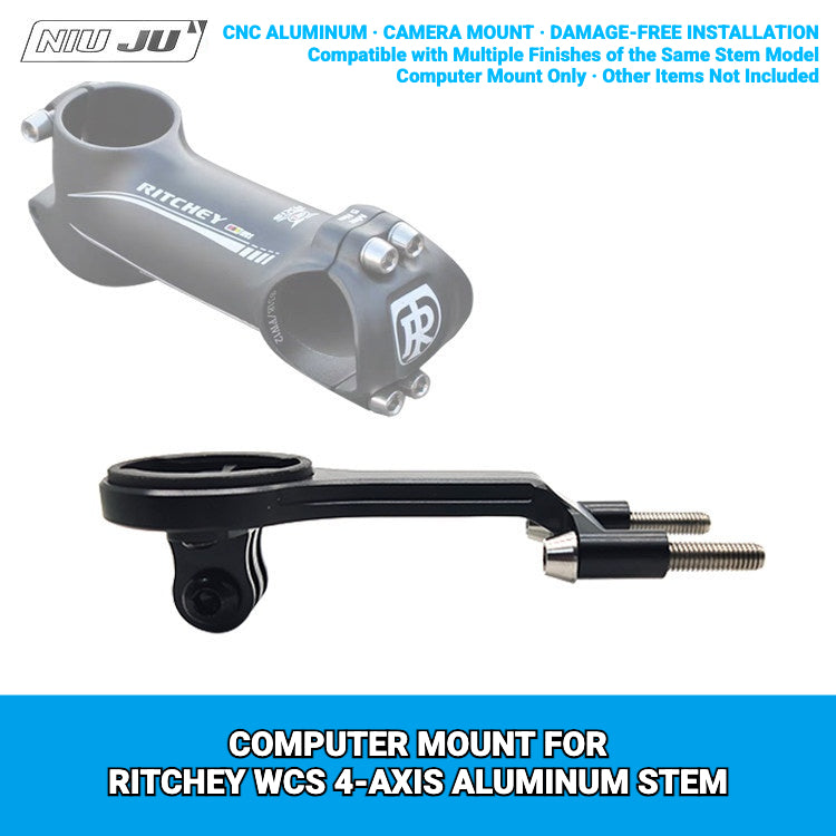 NIUJU CNC Aluminum Computer Mount for Ritchey WCS 4-Axis Stem | Garmin Wahoo