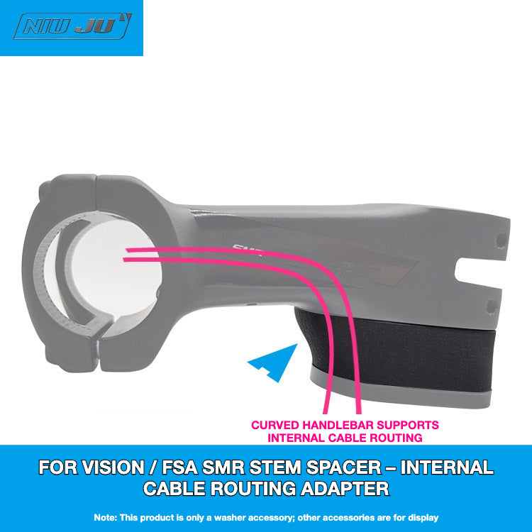 NIUJU Vision FSA SMR Stem Headset Spacer – Internal Cable Routing Adapter for Handlebar Conversion