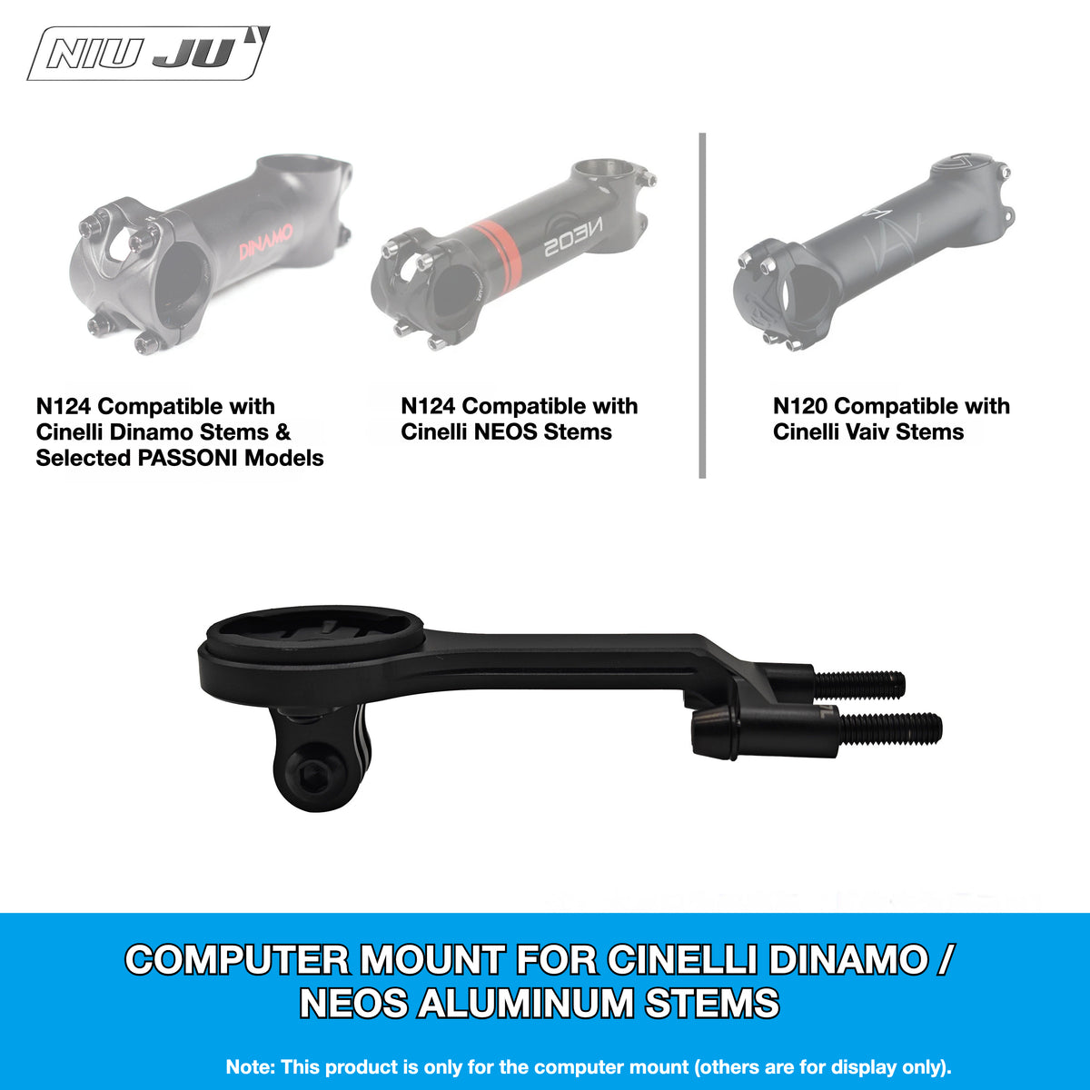 NIUJU Cinelli Dinamo Computer Mount | PASSONI NOVA CNC Aluminum Garmin Wahoo Mount