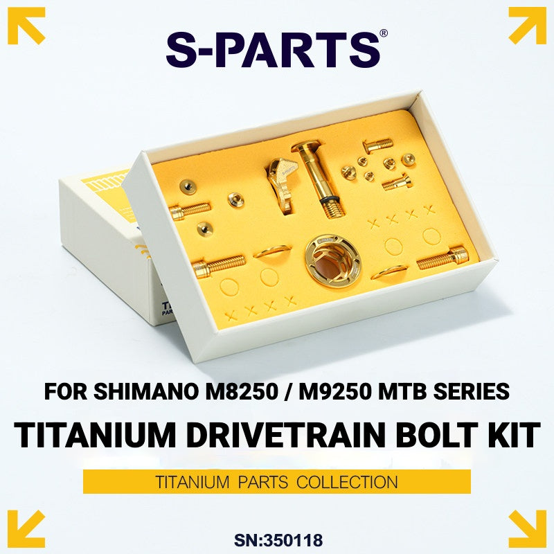 S-PARTS Titanium Drivetrain Bolt Kit for Shimano M8250 / M9250 MTB Di2 Groupset – Lightweight Upgrade Hardware