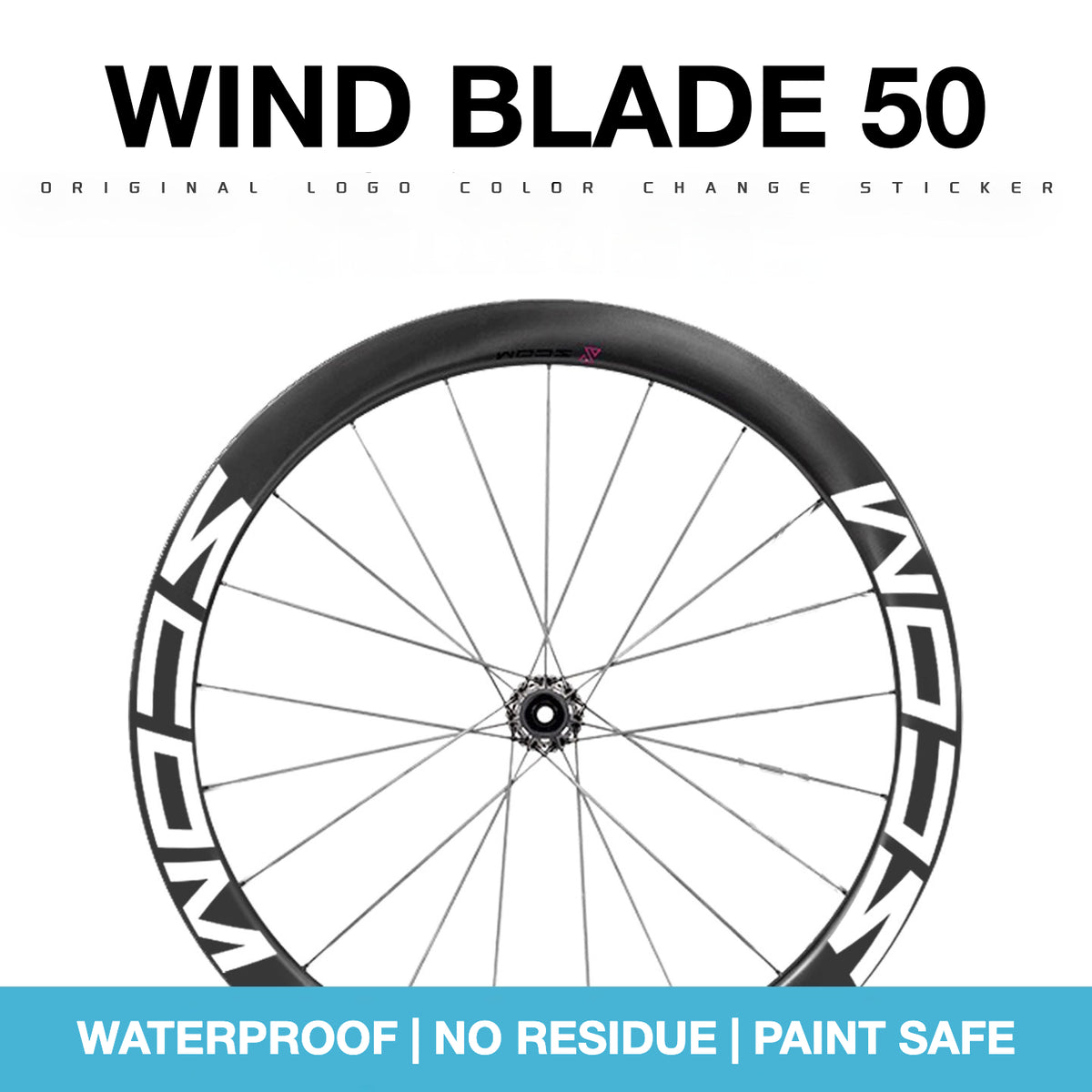 SCOM Wind Blade 50 Wheel Decal Sticker Kit – Logo Cover & Color Change