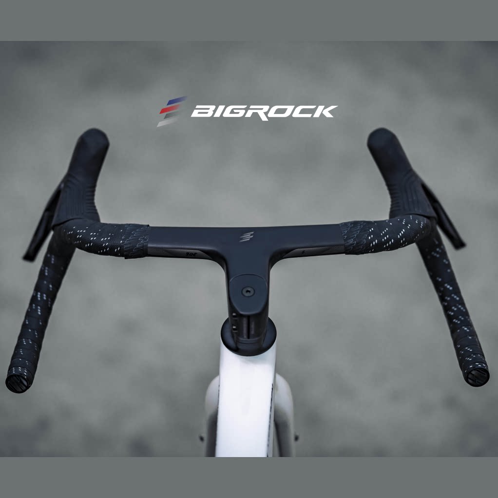 BIGROCK Carbon Fiber Integrated Gravel Handlebar with Stem – Lightweight Flared Drop Bar for Gravel Bikes