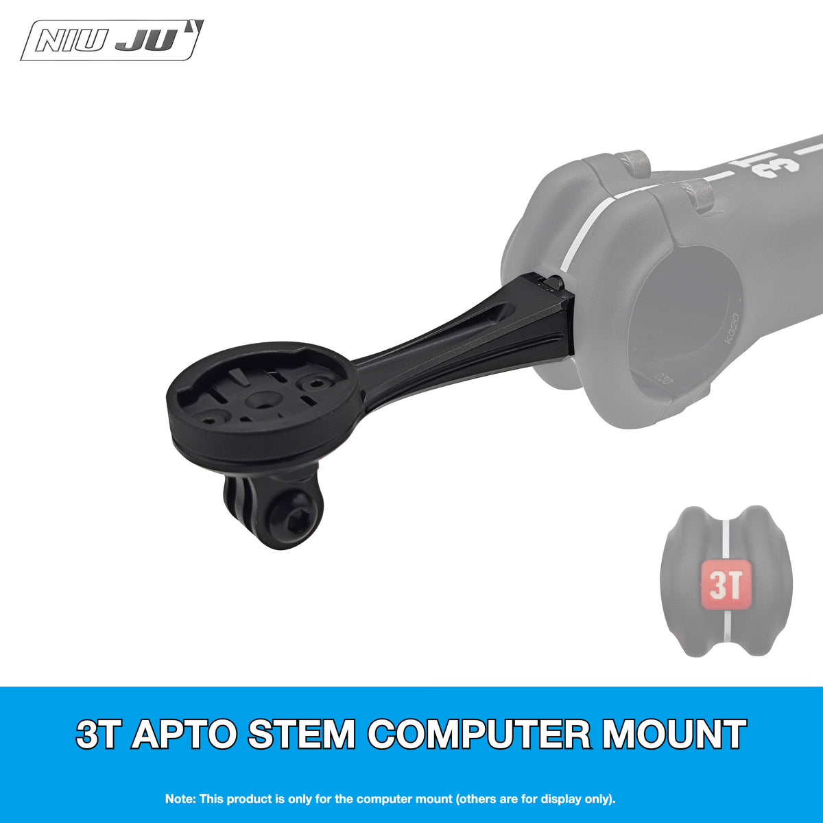 NIUJU 3T APTO Computer Mount for BARFLY & 3T Strada ICR | Garmin Wahoo GoPro Extension Mount