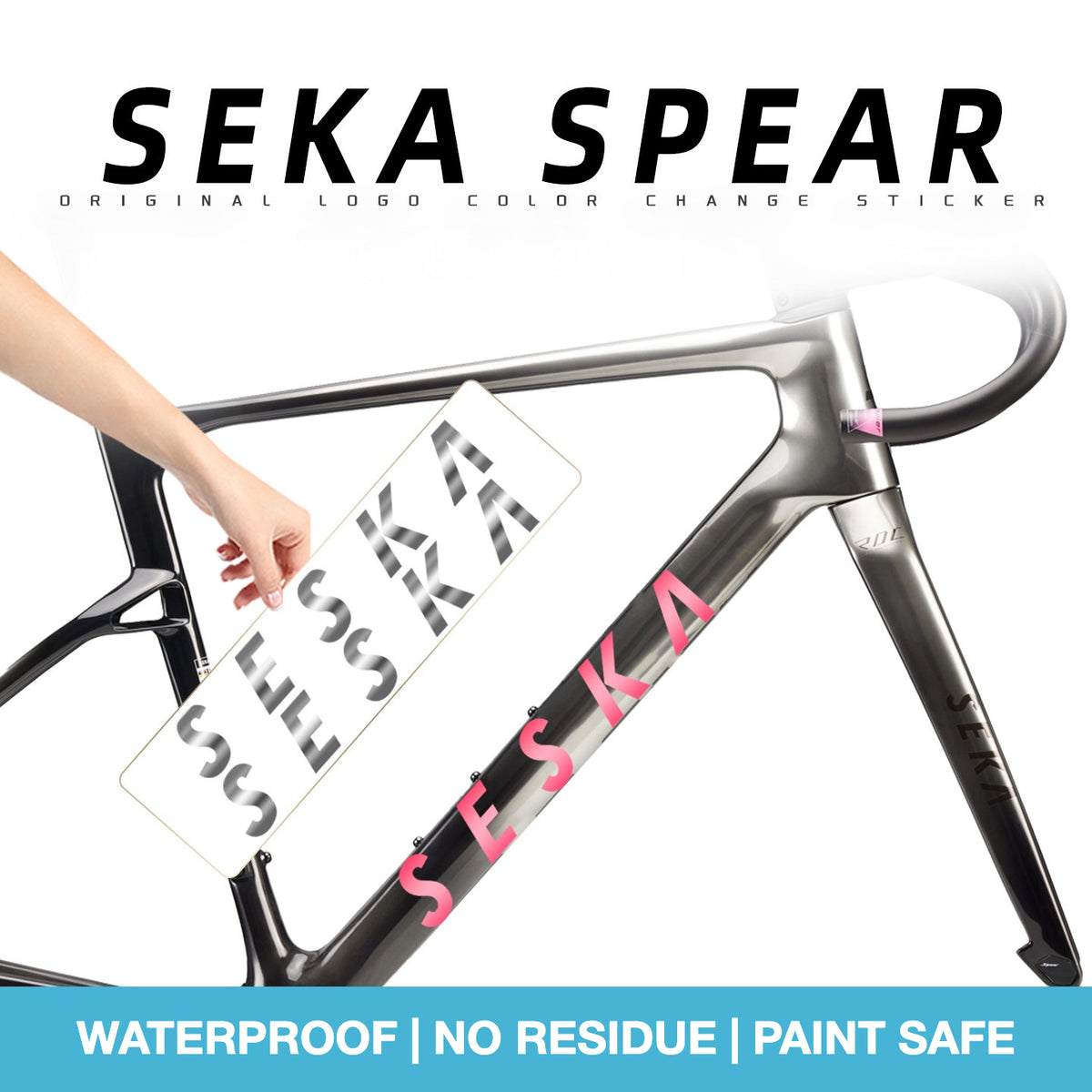 SEKA SPEAR Road Bike Frame Decals | Waterproof Custom Logo Replacement Stickers