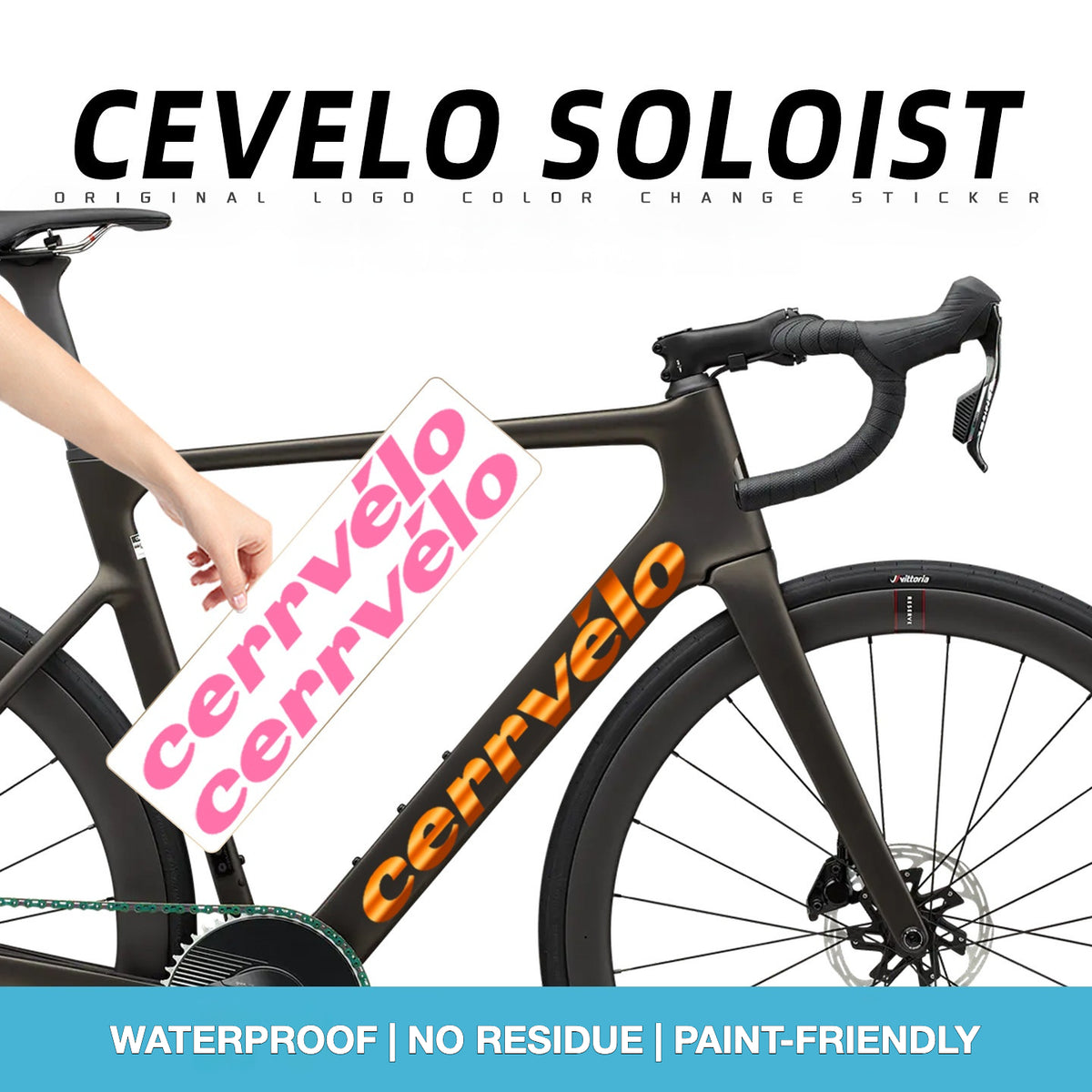 Custom OEM Logo Decals for 2026 Cervélo Soloist Road Bike Frame | Waterproof Overlay Stickers(Please leave your frame size in the order notes when placing your order.）