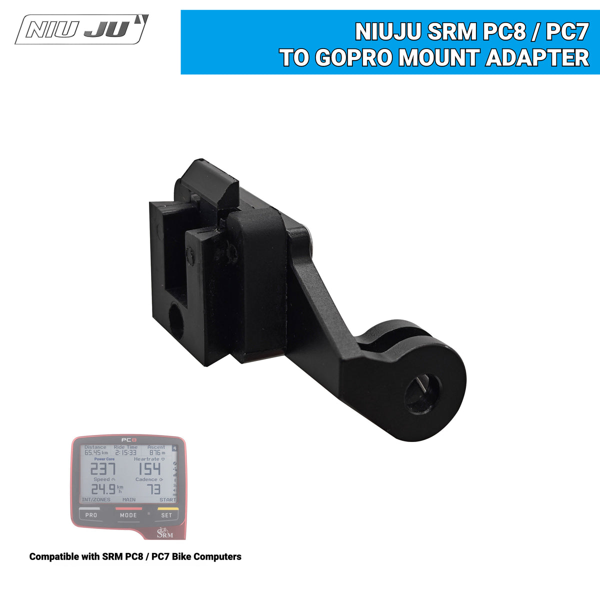NIUJU SRM PC8 / PC7 to GoPro Mount Adapter for Colnago Trek BMC