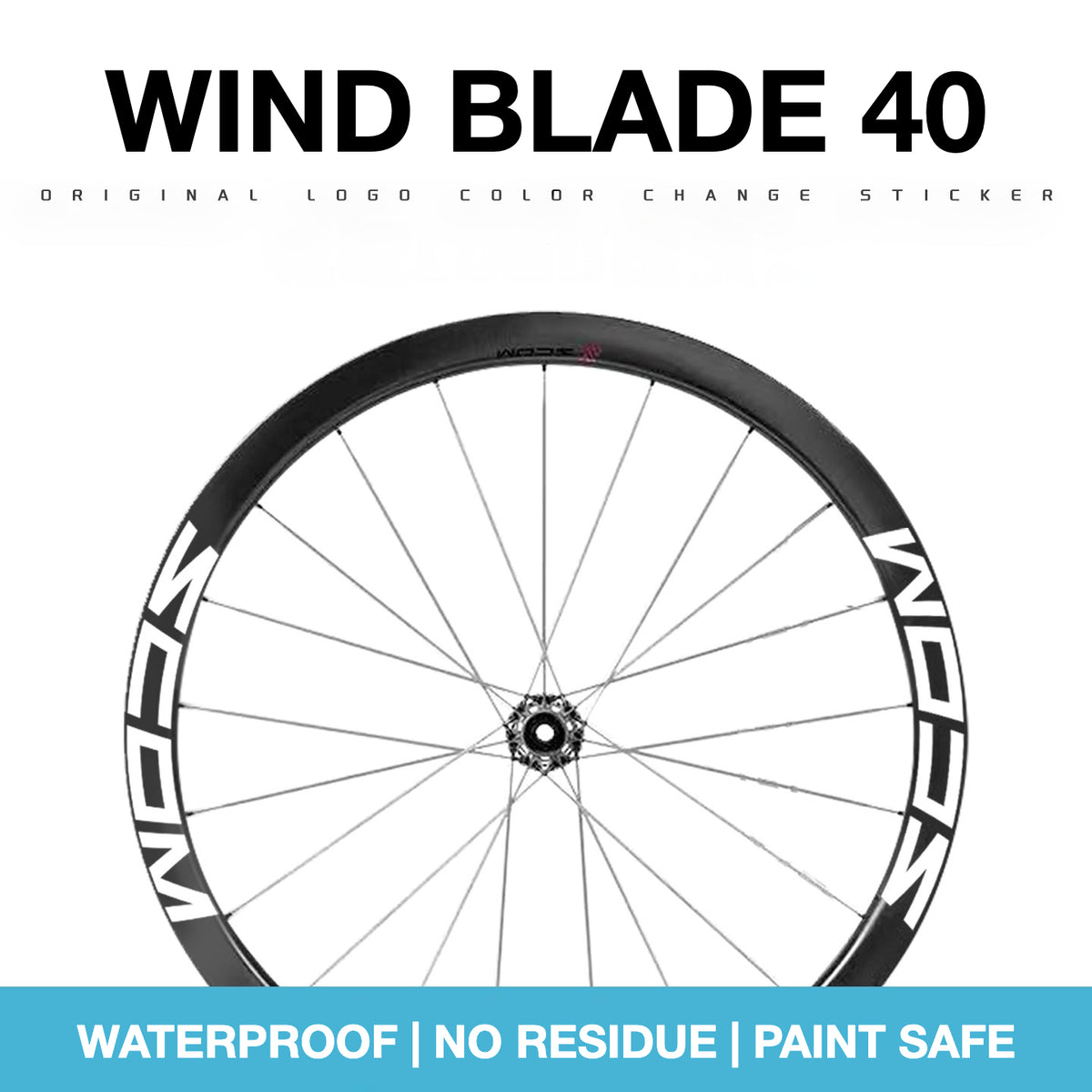 SCOM Wind Blade 40 Wheel Decal Sticker Kit – Logo Cover & Color Change