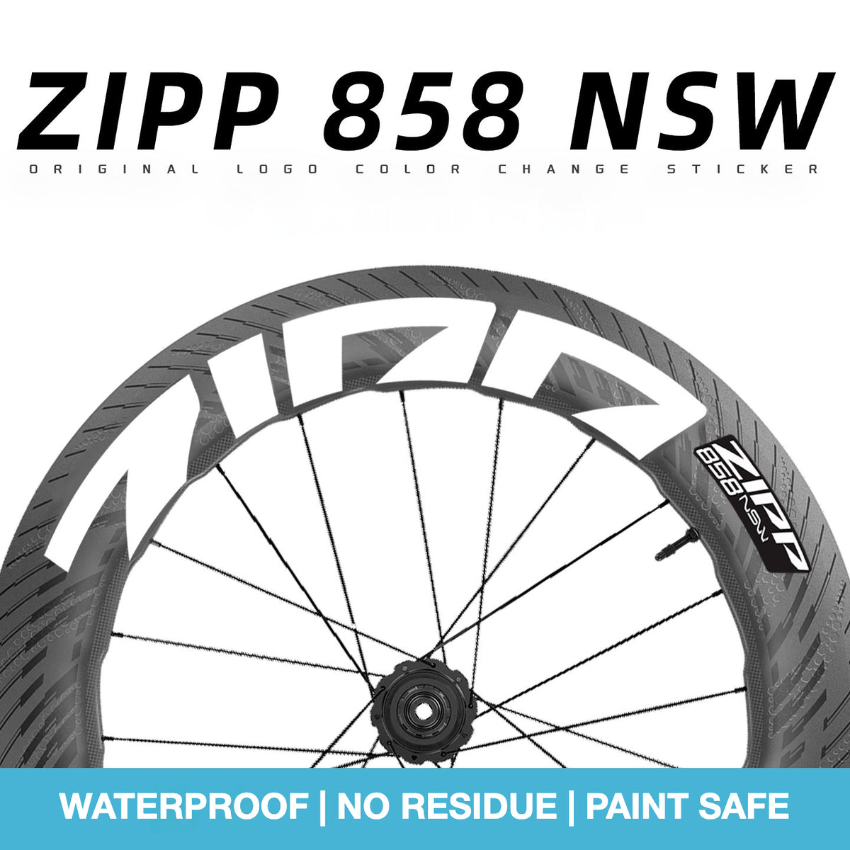 2025 ZIPP 858 NSW Wheel Decal Sticker Kit – Reflective Waterproof Carbon Rim Graphics