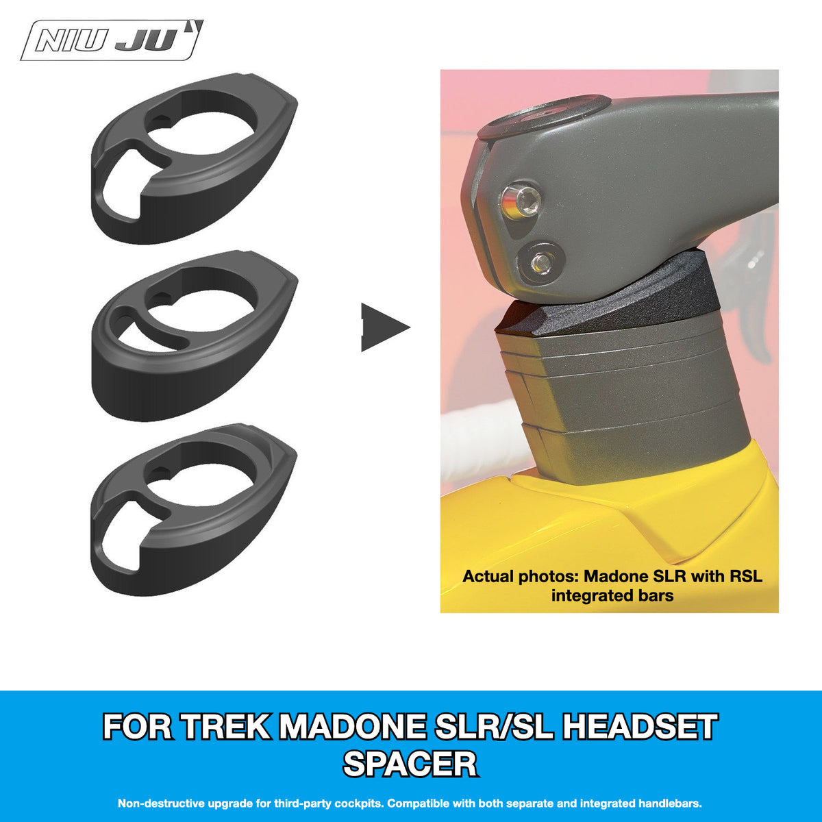 NIUJU Trek Madone SLR SL Headset Spacer – RSL Integrated Handlebar Compatible with Darimo / MCFK