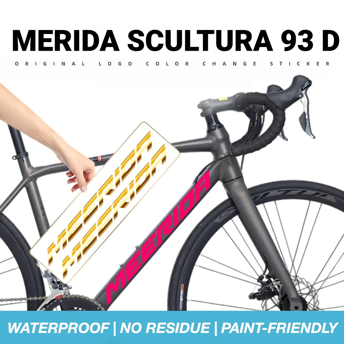 Autocollants personnalisés OEM pour cadre de vélo de route Merida Scultura 93D | Autocollants de superposition imperméables