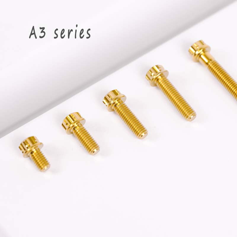 S-PARTS A3 Gold M4 Aleación de titanio Piezas estándar Tornillo para vehículo eléctrico Motocicleta Coche