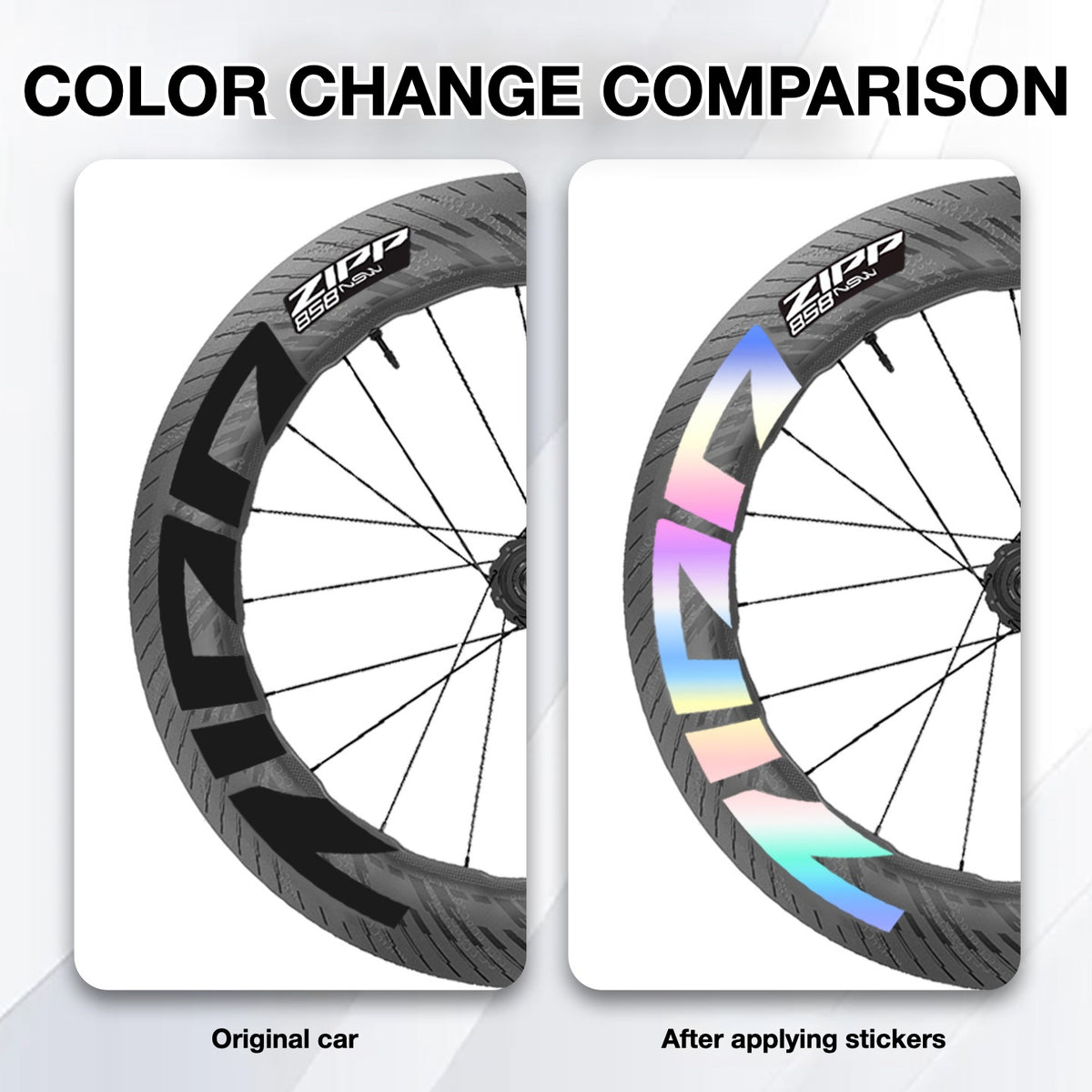 2025 ZIPP 858 NSW Wheel Decal Sticker Kit – Reflective Waterproof Carbon Rim Graphics