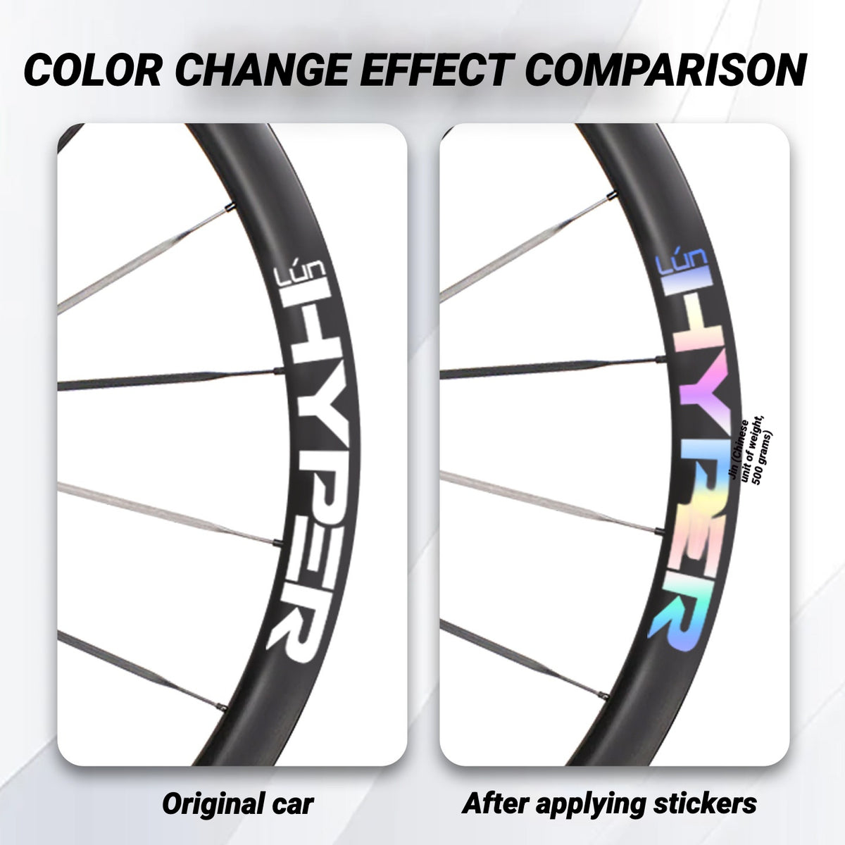 Infinity Logo Decals for Lún HYPER 3 D33 Gen 3 Wheelset | Waterproof Rim Overlay Stickers（Complete Decal Set for Two Wheels + Spare Decals Included）