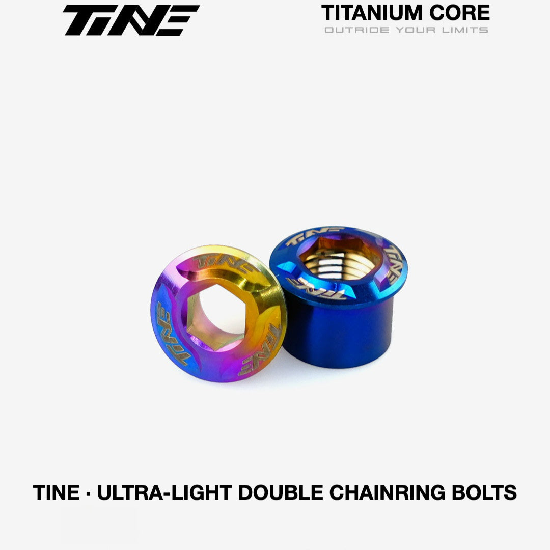 TiNE Titanium Double Chainring Bolts – Ultra-Light 2.0g Road Bike Upgrade Hardware