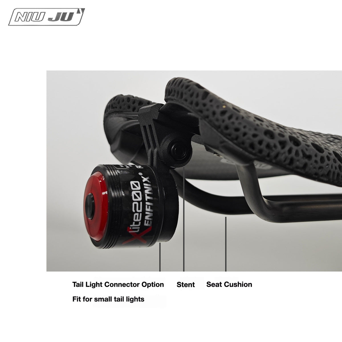 NIUJU Torque Saddle Mount for Bjorn Setka Gen 2 Saddle | GoPro Tail Light & Race Number Holder
