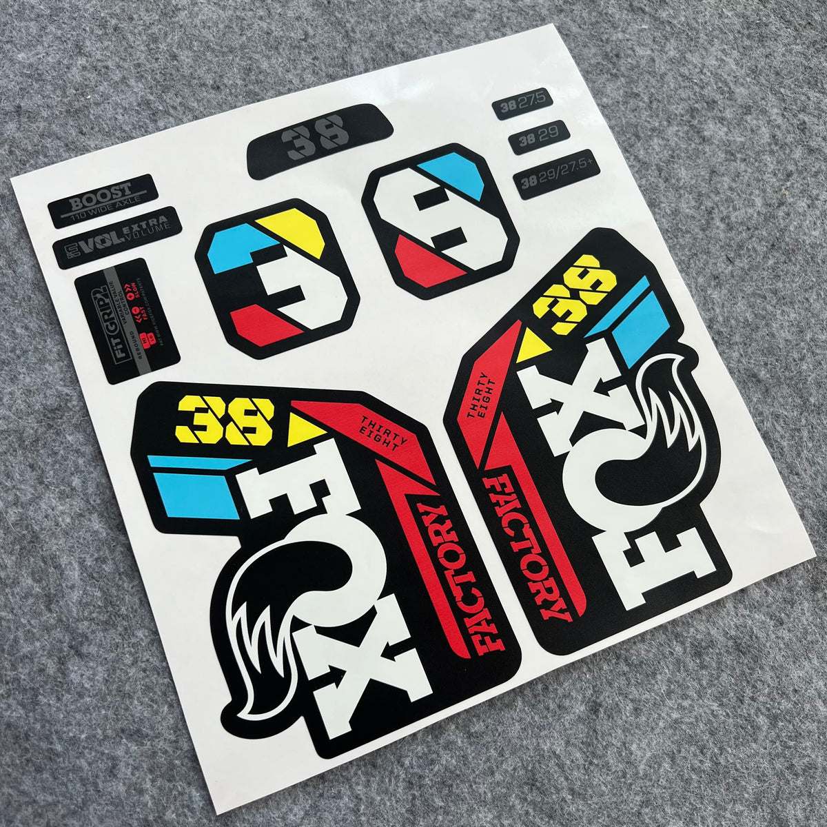 Custom Decal Kit for 2024 FOX 38 FACTORY Fork | Waterproof MTB Fork Stickers | AM / Enduro