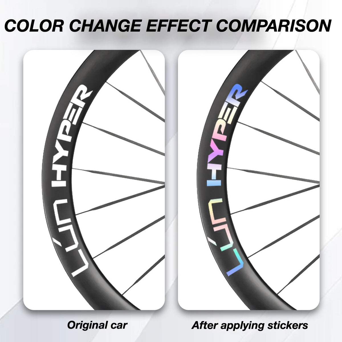 Infinity Logo Decals for Lún HYPER 5 D50 Gen 5 Wheelset | Waterproof Rim Overlay Stickers（Complete Decal Set for Two Wheels + Spare Decals Included）