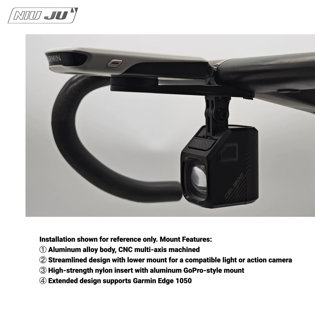 NIUJU Computer Mount for FARSPORTS F1s / F1X Integrated Handlebar | Garmin 1050 Wahoo ACE