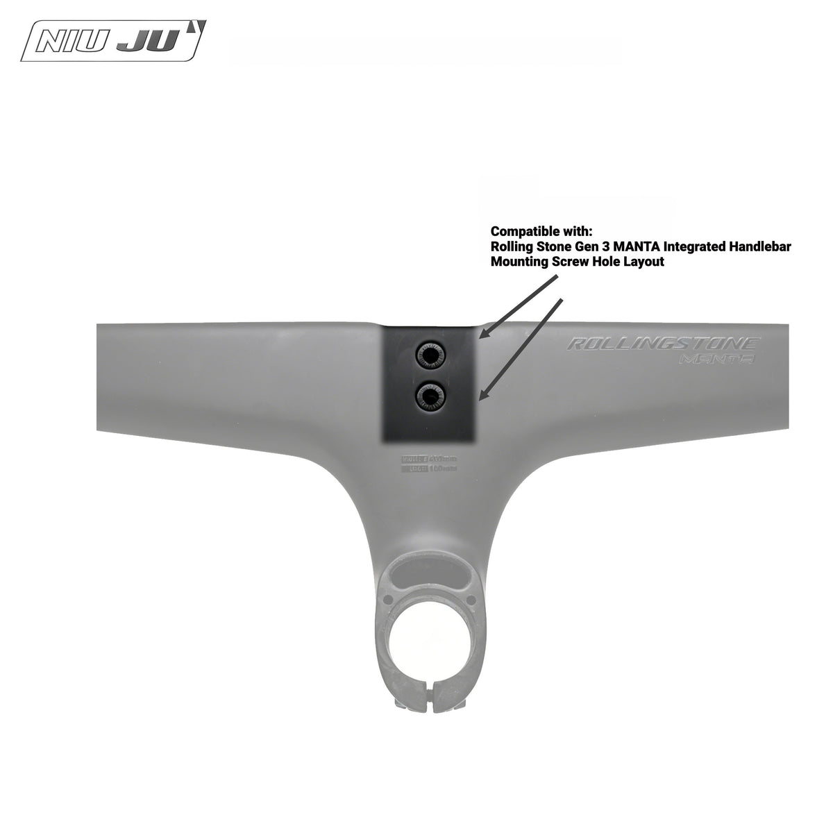 NIUJU Computer Mount for Rolling Stone Gen 3 MANTA Integrated Handlebar | Garmin 1050 / Wahoo ACE Compatible