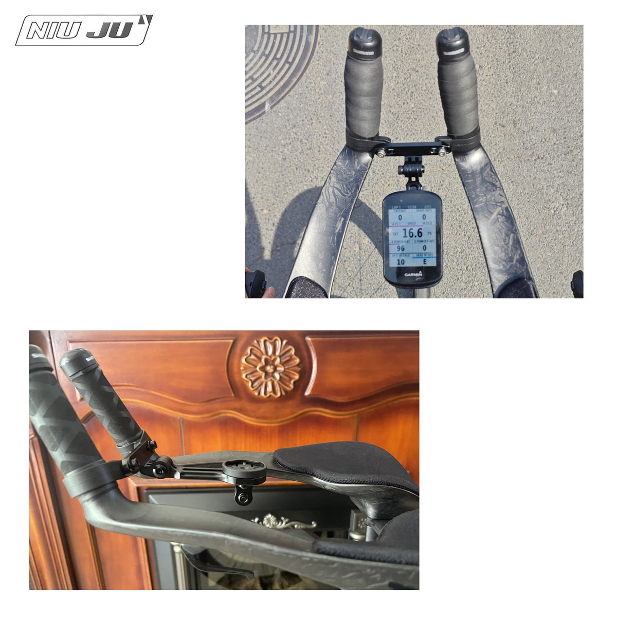 VISION TFE TT Triathlon Aero Bar Computer Mount with GoPro Adapter｜Compatible with Garmin / Wahoo / Giant / Bryton / iGPS