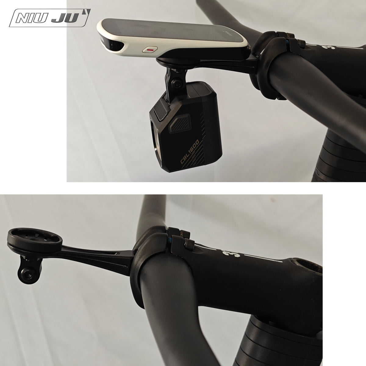 NIUJU 3T APTO Computer Mount for BARFLY & 3T Strada ICR | Garmin Wahoo GoPro Extension Mount